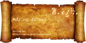 Méry Ábel névjegykártya