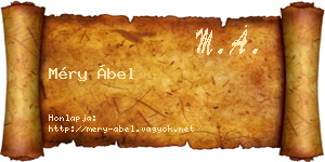 Méry Ábel névjegykártya
